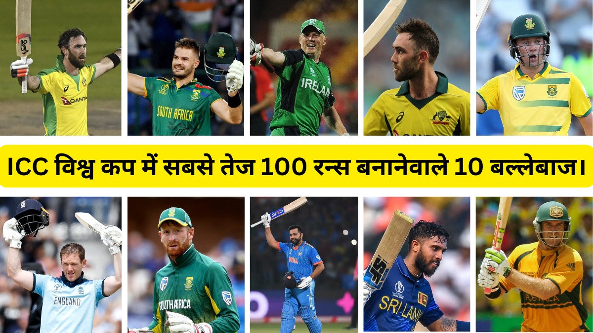 10 batsmen who scored the fastest 100 runs in ICC World Cup.