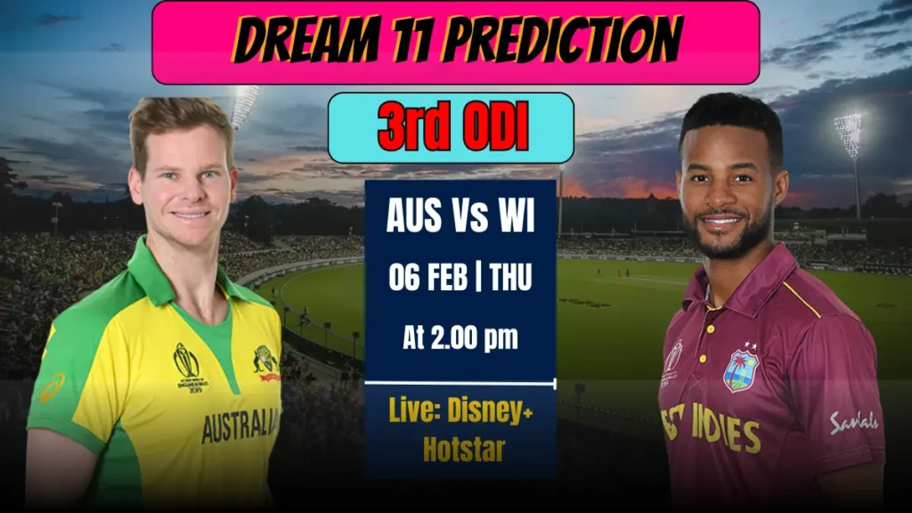 AUS vs WI Dream 11 Prediction in Hindi